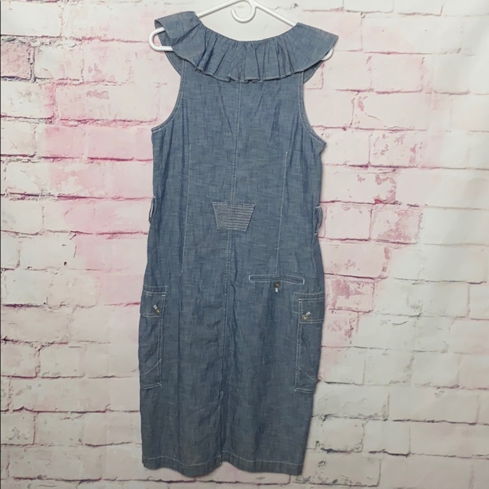 DECK BOAT DRESS!! Ralph Lauren Blue Ruffled Dress - Picture 6 of 10